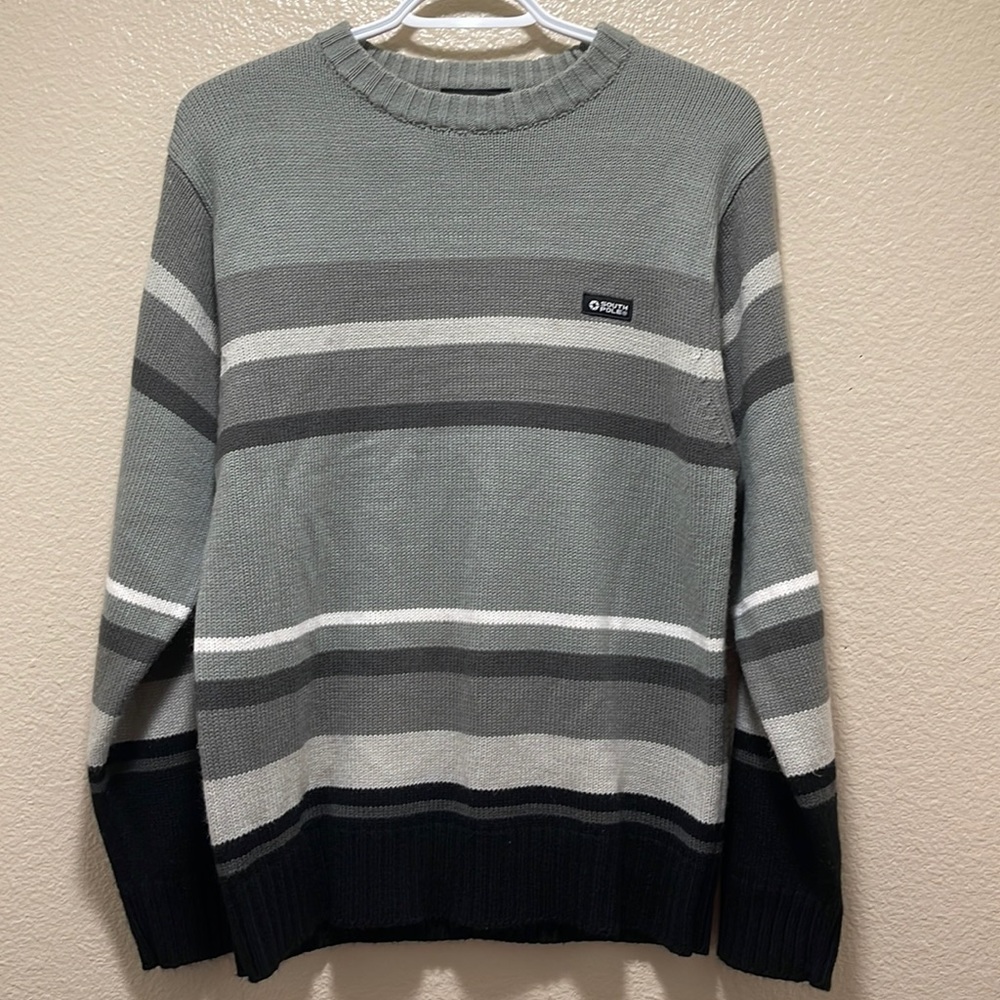 Vintage Men’s South Pole sweater black and gray.
